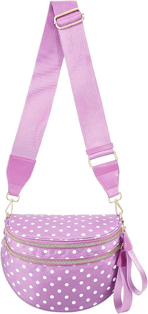 MEISEY Polka Dots Crossbody Bag Bum Bag for Women,Spacious Checkered Purse Fanny Packs Belt Bag (... | Amazon (US)
