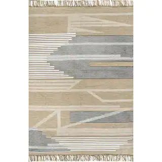 nuLOOM Vida Hand Woven Abstract Jute Tassel Beige 9 ft. x 12 ft. Indoor Area Rug TABT01A-9012 - T... | The Home Depot