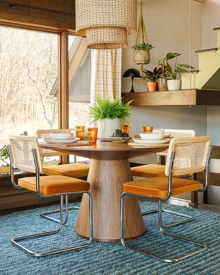 Welcome to the round table era. This 70’s inspired dining area is GIVING and it’s all from Wayfair #WayfairPartner Oh! Don’t forget WAY DAY is May 4th to May 6th so start saving your inspo now! #WayDay