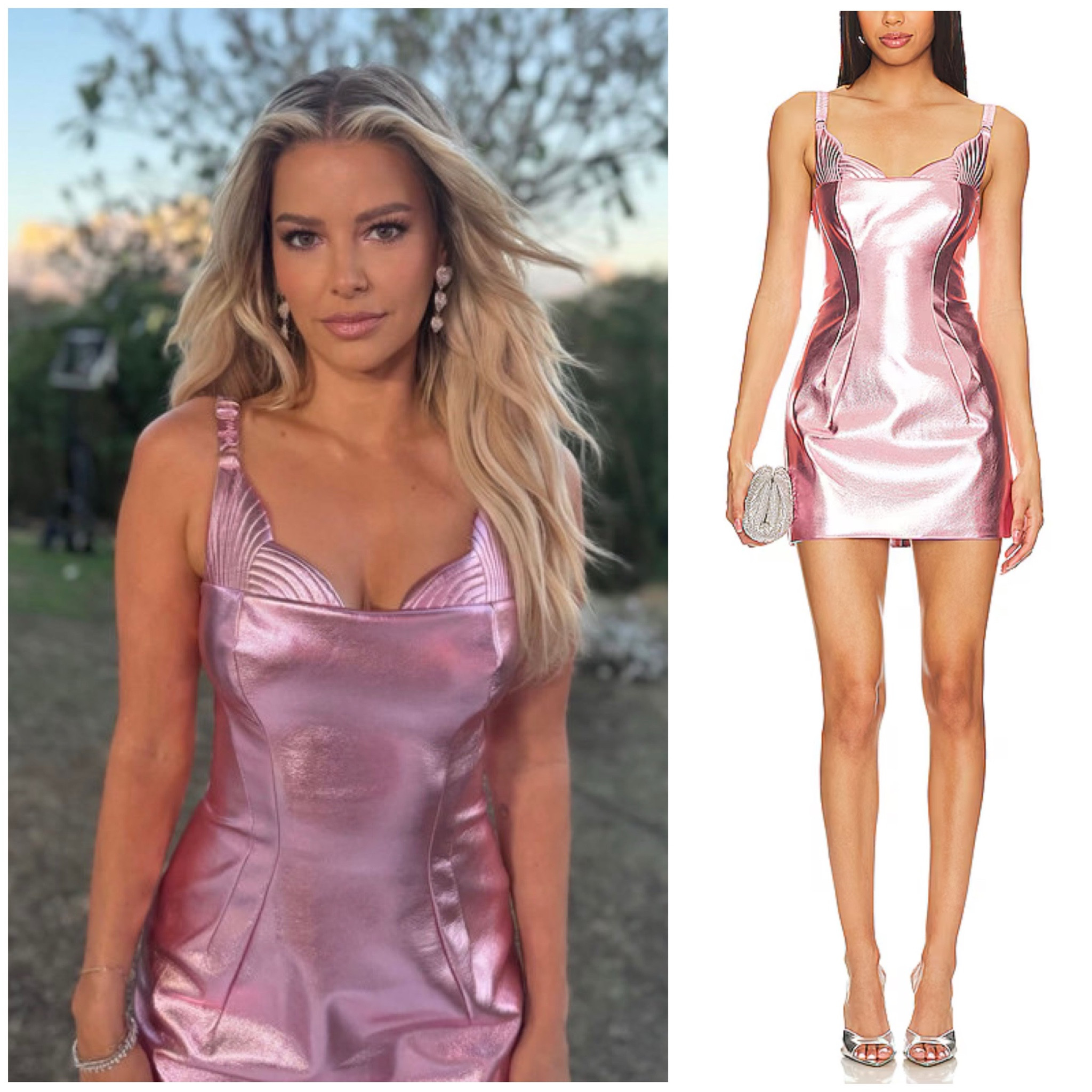 Ariana Madix’s Pink Metallic Mini Dress 📸 = @arianamadix
