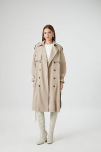 Peasant-Sleeve Trench Coat | Forever 21