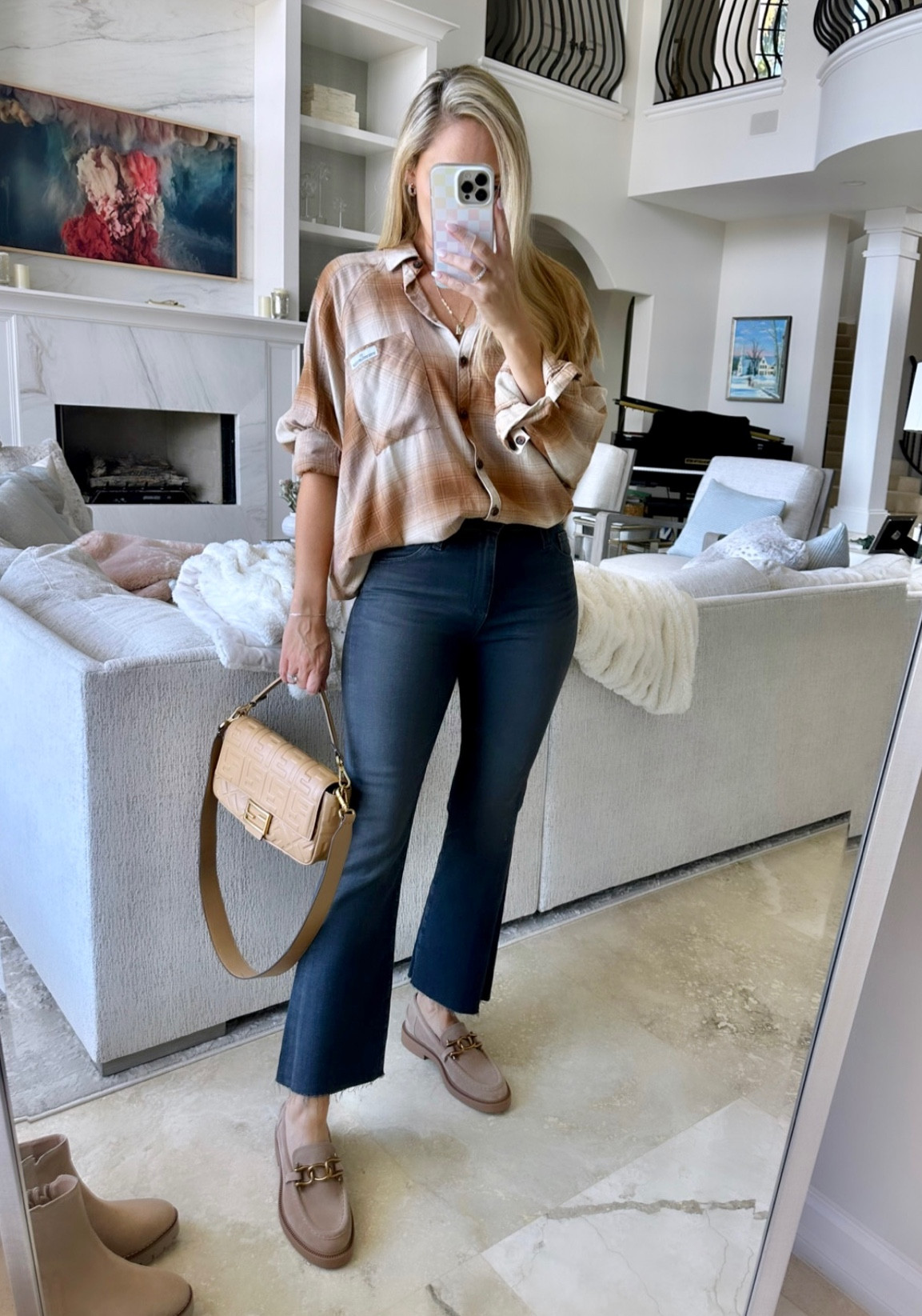 Nsale outfit that is so cute for fall. Loving it. True to size morning it’s 27 in this high-rise blue cut denim. Fully stocked sale ends today.

#LTKsalealert #LTKBacktoSchool #LTKxNSale