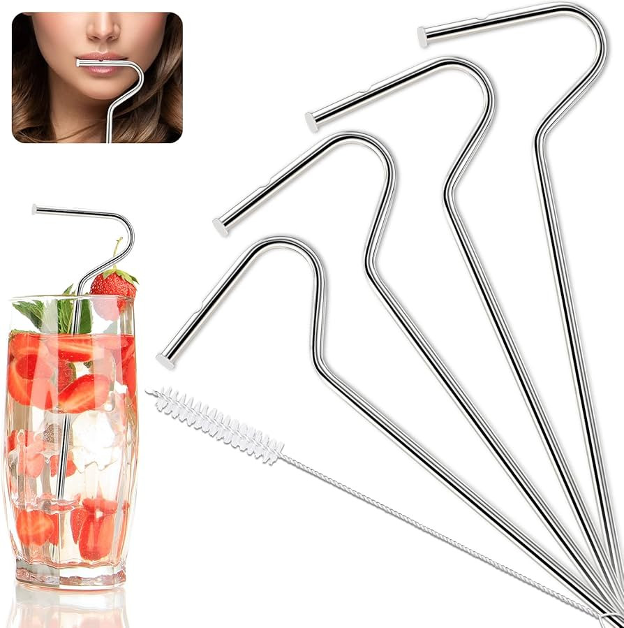Anti Wrinkle Straw, Reusable Stainless Steel Anti Wrinkle Drinking Straw, Easyjoy Wrinkle Free St... | Amazon (US)