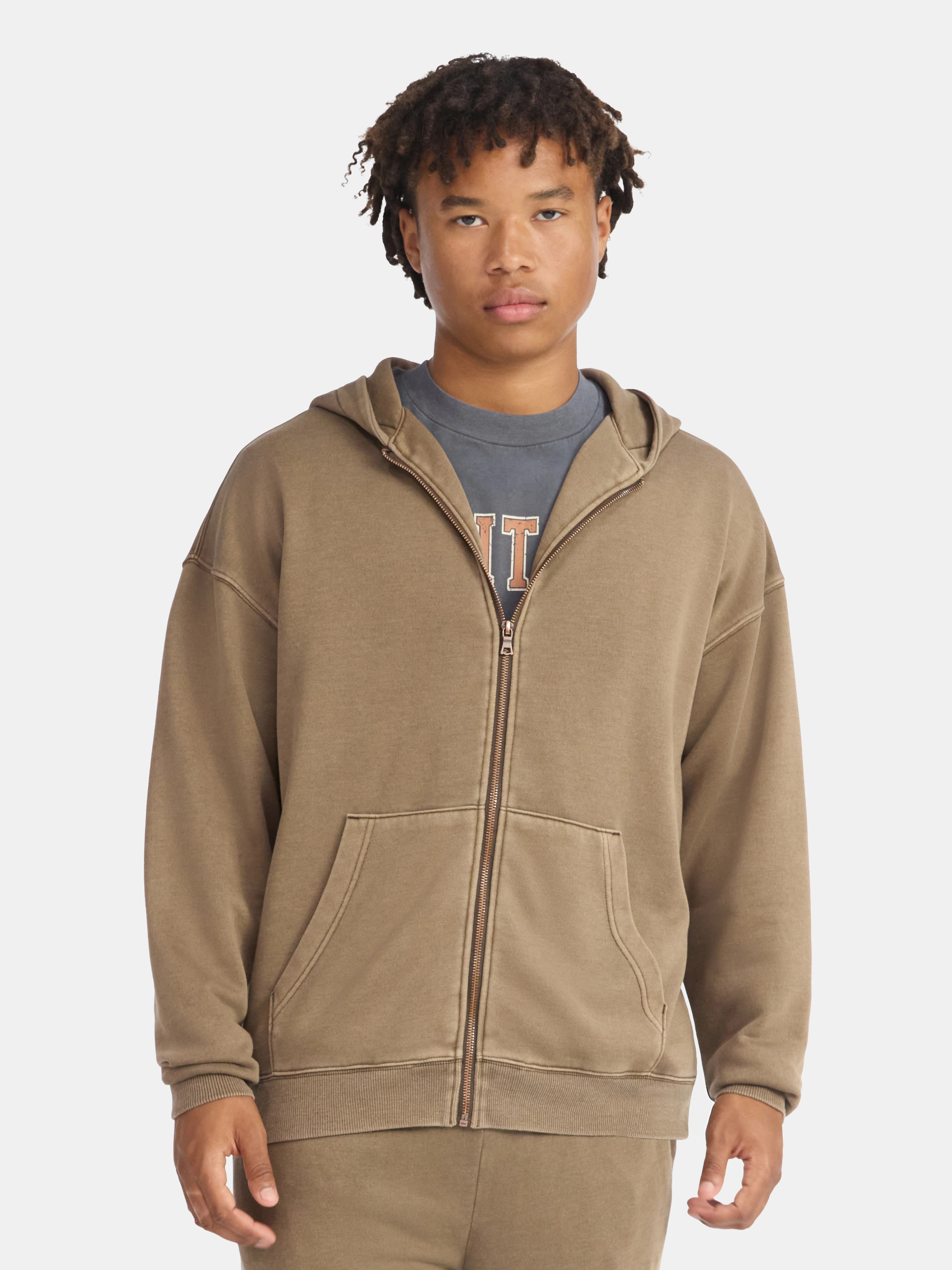 No Boundaries Zip Hoodie with Long Sleeves, Men's & Big Men's | Walmart (US)
