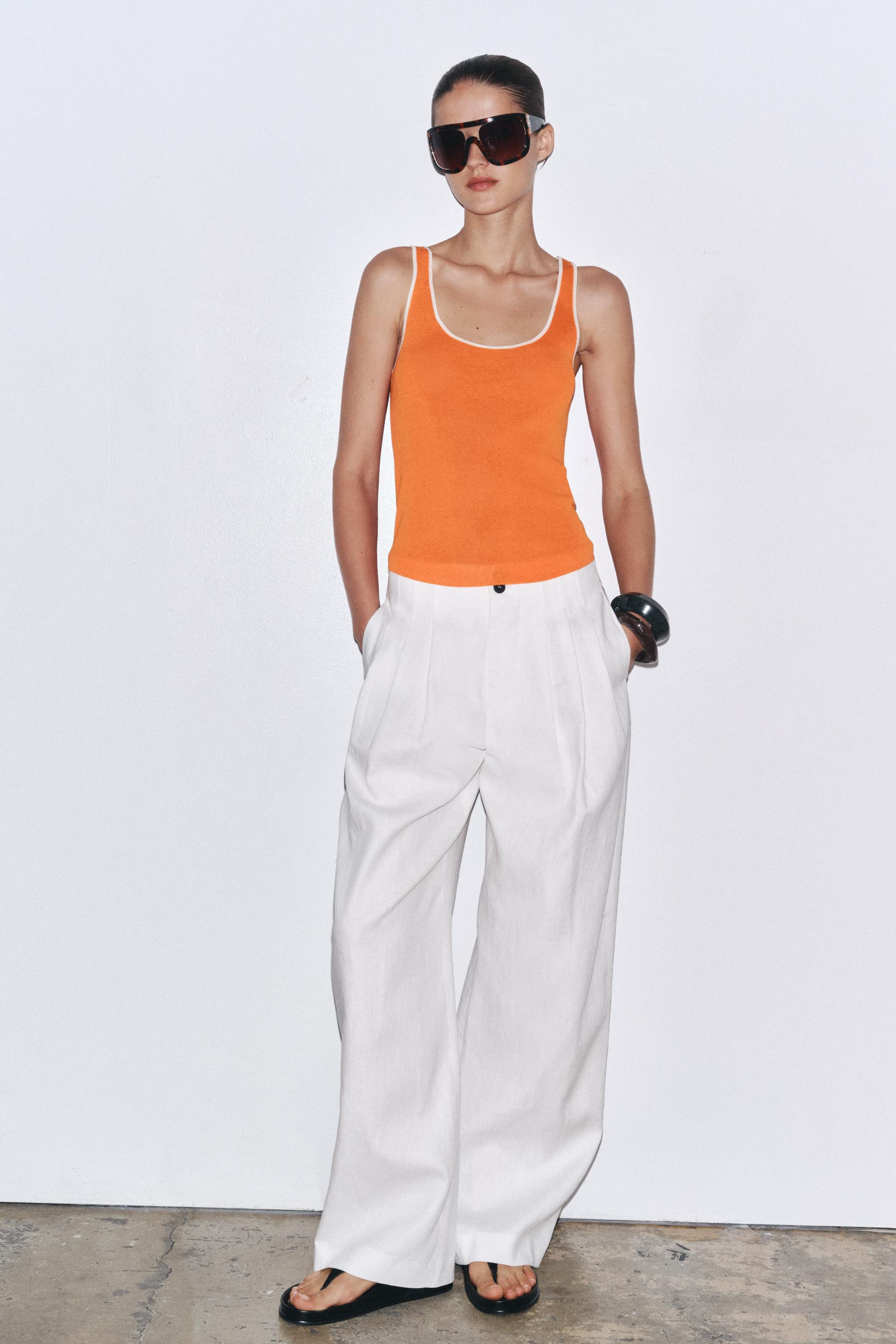 CONTRAST TRIM KNIT TOP | Zara US