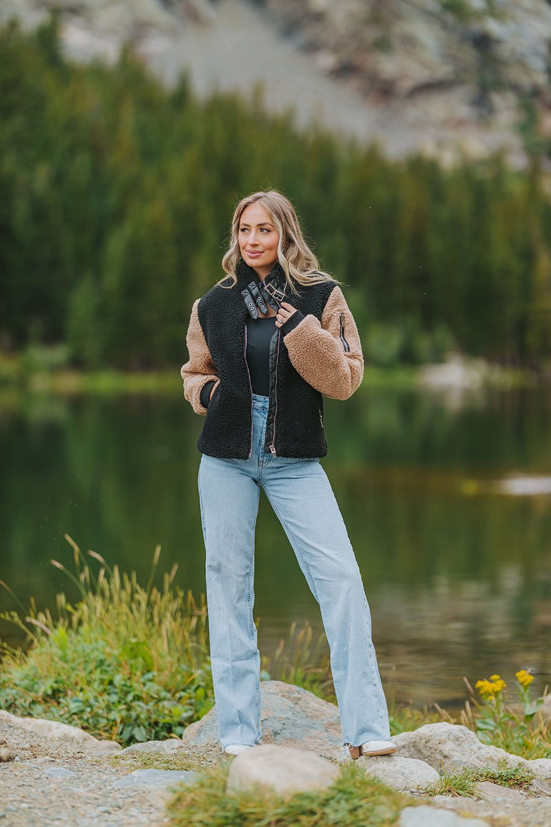 BuddyLove | Woods Sherpa Jacket | Black/Tan | BuddyLove