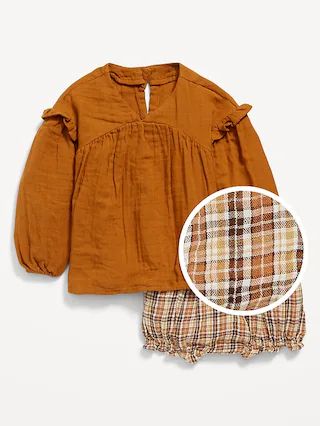 Long-Sleeve Plaid Top and Bloomers Set for Baby | Old Navy (US)