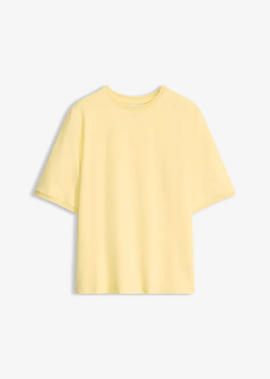klassisches Shirt mit eleganter Spitzenborte - gelb | bonprix | Bonprix DE