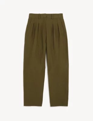Jersey Tapered Ankle Grazer Trousers | Marks & Spencer (UK)
