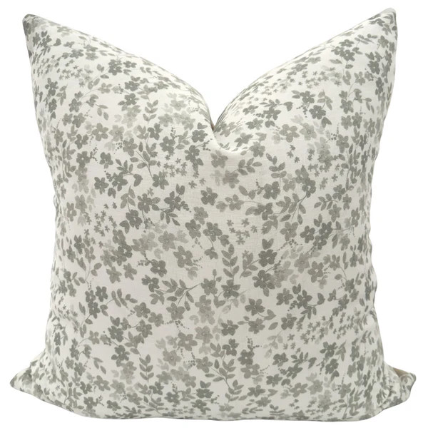 Sage Flower Block Print Pillow Cover | Hackner Home (US)