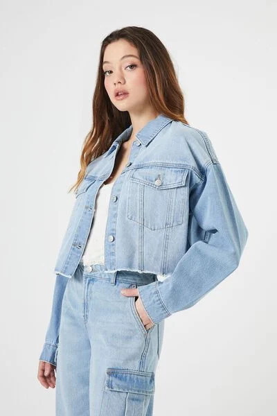 Cropped Denim Trucker Jacket | Forever 21