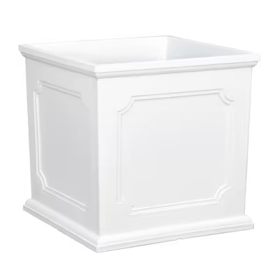 allen + roth Small (0-8-Quart) 13.98-in W x 14.9-in H White Resin Self Watering Planter with Drai... | Lowe's