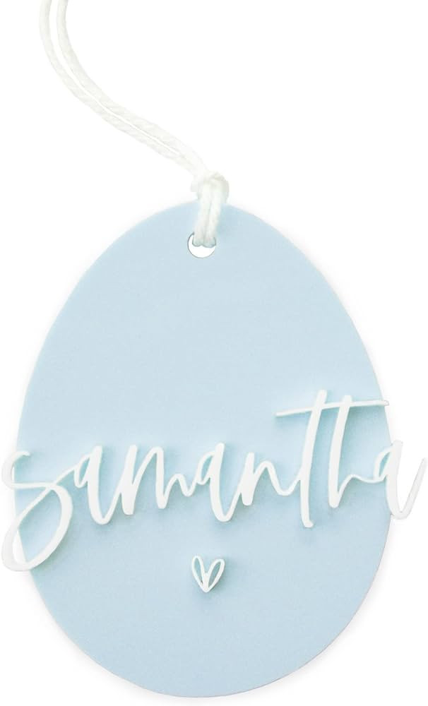 The Cotton & Canvas Co. Personalized Name Easter Egg Acrylic Gift Tag, Gift Wrap, Name Tag, Happy... | Amazon (US)