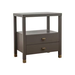 East At Main Hooper Gray 2 Drawer Accent Side Table Large-TT-VC-HP325-L-GRB - The Home Depot | The Home Depot