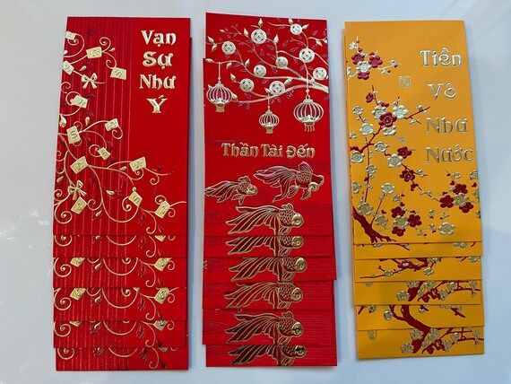 18 Pieces Vietnamese New Year Red Lucky Money Envelopes  | Etsy | Etsy (US)