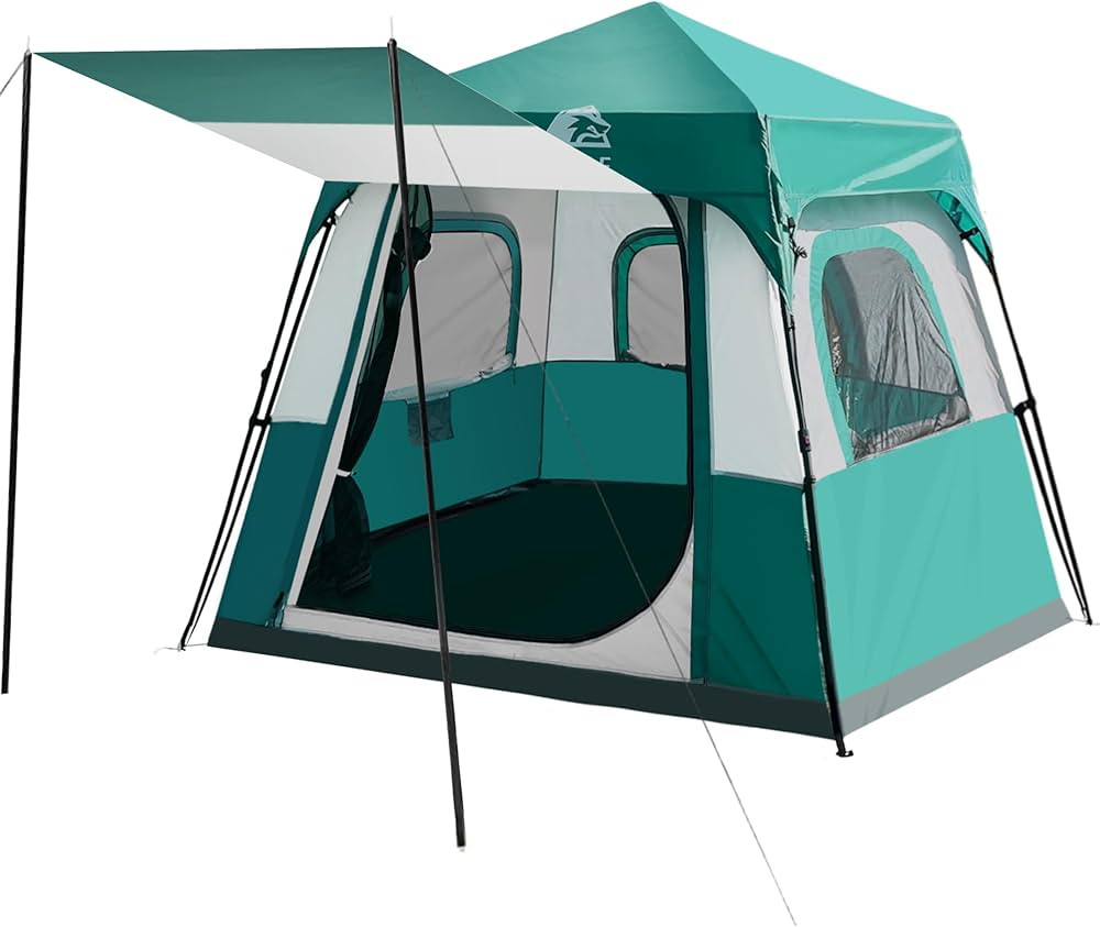 Hewolf Instant Tent for 4-6 Person Camping, Waterproof Easy Pop Up Tent Sets Up in 60 Seconds for... | Amazon (US)