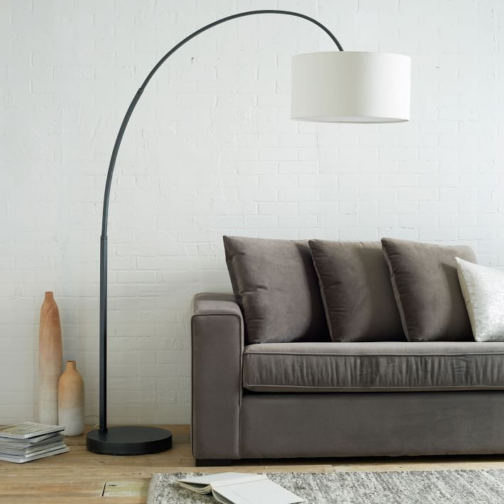 Overarching Linen Shade Floor Lamp (79") | West Elm (US)
