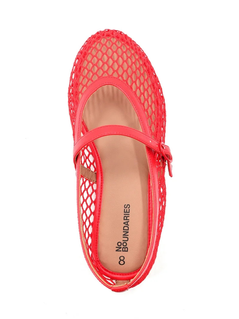 No Boundaries Women’s Mesh Mary Jane Flats | Walmart (US)