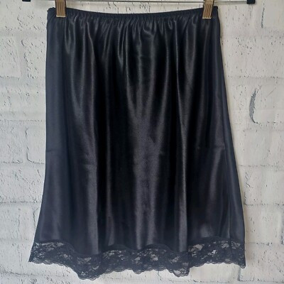 Vintage Christian Dior Lingerie Black Satin Lace Slip Made in USA Medium  | eBay | eBay US