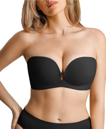 Popilush Strapless Bras for Women Non Slip Push Up Wireless Seamless Bra | Amazon (US)