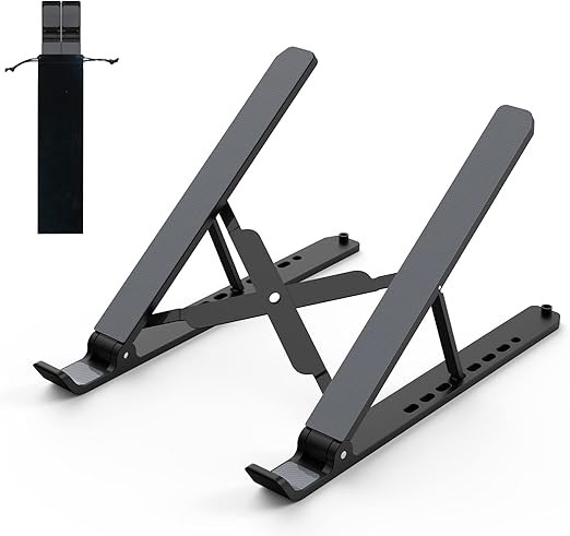 Laptop Stand for Desk, Adjustable Laptop Riser ABS+Silicone Foldable Portable Laptop Holder, Vent... | Amazon (US)