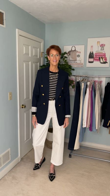 Essentials: navy blue captains blazer from Banana Republic size 8 tall, black and white stripe Nordstrom cashmere sweater size medium, white wide leg crop jeans from Madewell

fashion for women over 50, tall fashion,  smart casual,  work outfit, workwear, teacher outfit, fall fashion, fall outfit idea, fall style, tailgate attire, fall family photo outfit, cozy lounger, shacket, wedding guest fall outfit, jeans, boots, fall wedding guest dress, booties, Chelsea boots, tall boots, fall shoes, workout outfits,date night outfit, casual fall outfit, Thanksgiving outfit, gift guides, Holiday outfit, outerwear

Hi I’m Suzanne from A Tall Drink of Style - I am all about Timeless, Classic, Everyday Style!
I am 6’1”. I have a 36” inseam. I wear a medium in most tops, an 8 or a 10 in most bottoms, an 8 in most dresses, and a size 9 shoe.

fashion for women over 50, tall fashion,  smart casual,  work outfit, workwear, teacher outfit, fall fashion, fall outfit idea, fall style, tailgate attire, fall family photo outfit, cozy lounger, shacket, wedding guest fall outfit, jeans, boots, fall wedding guest dress, booties, Chelsea boots, tall boots, fall shoes, workout outfits,date night outfit, casual fall outfit, Thanksgiving outfit, gift guides, Holiday outfit, outerwear

Hi I’m Suzanne from A Tall Drink of Style - I am all about Timeless, Classic, Everyday Style!
I am 6’1”. I have a 36” inseam. I wear a medium in most tops, an 8 or a 10 in most bottoms, an 8 in most dresses, and a size 9 shoe.


#LTKworkwear #LTKxMadewell #LTKstyletip