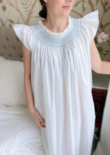 Ada Lovelace Women's Night Dress with Bluebell Hand Smocking | Smock London