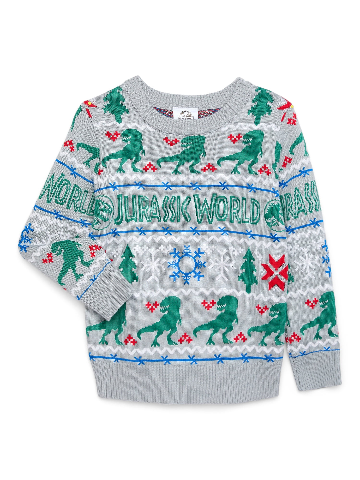 Jurassic World Toddler Boy Holiday Sweater with Long Sleeves, Sizes 12M-5T | Walmart (US)