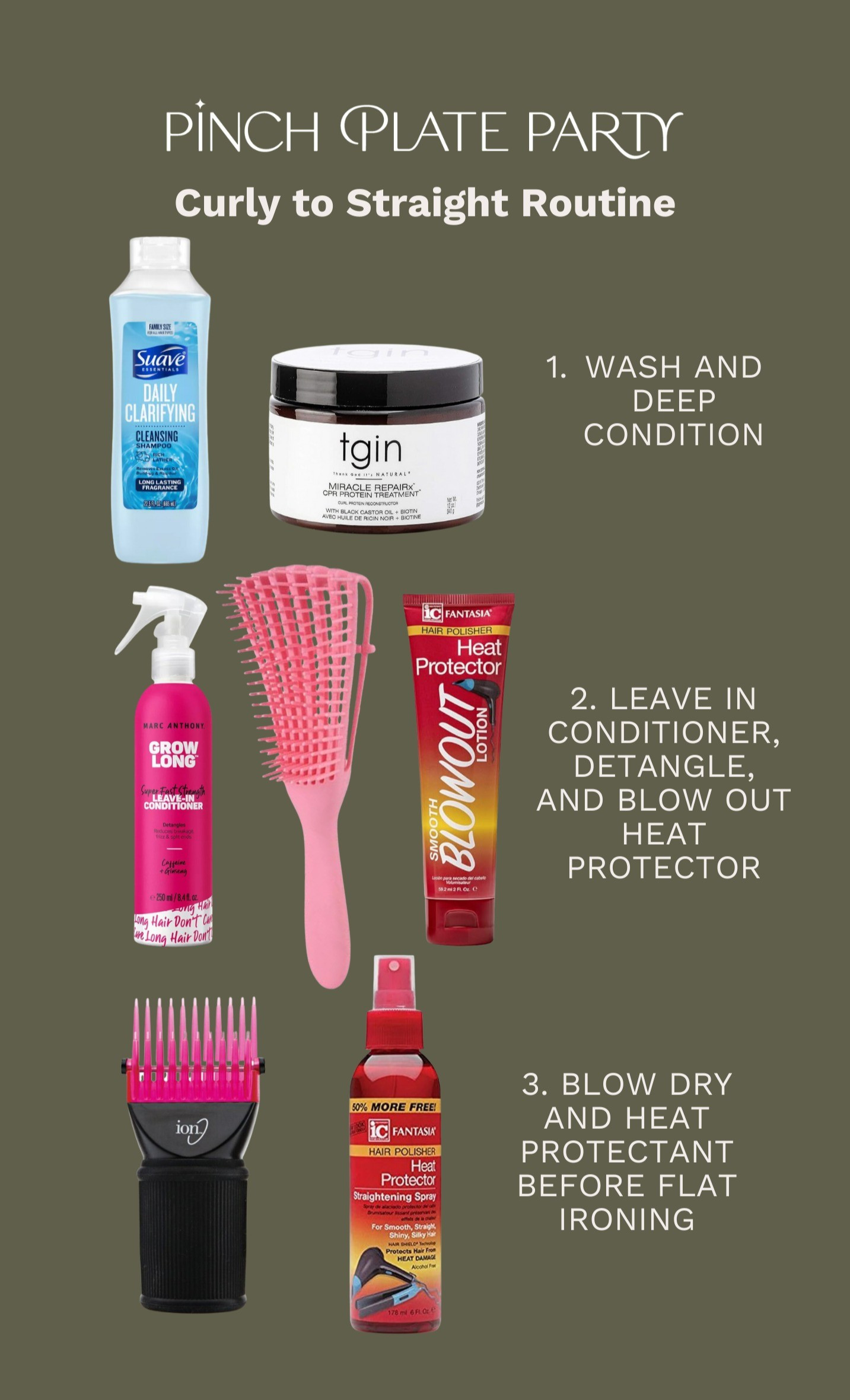 All the products I'm currently using for my curly to straight hair routine. I use a ceramic flat iron, unfortunately the one I currently is (and love) is no longer sold. 

#LTKfindsunder50 #LTKbeauty #LTKstyletip