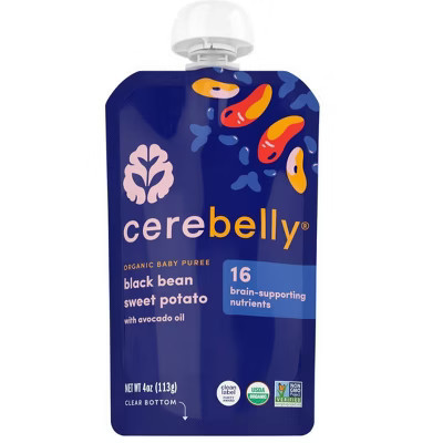 Cerebelly Organic Baby Food Single Pouch Baby Meal - Black Bean Sweet Potato with Avocado and Tomato - 4oz | Target