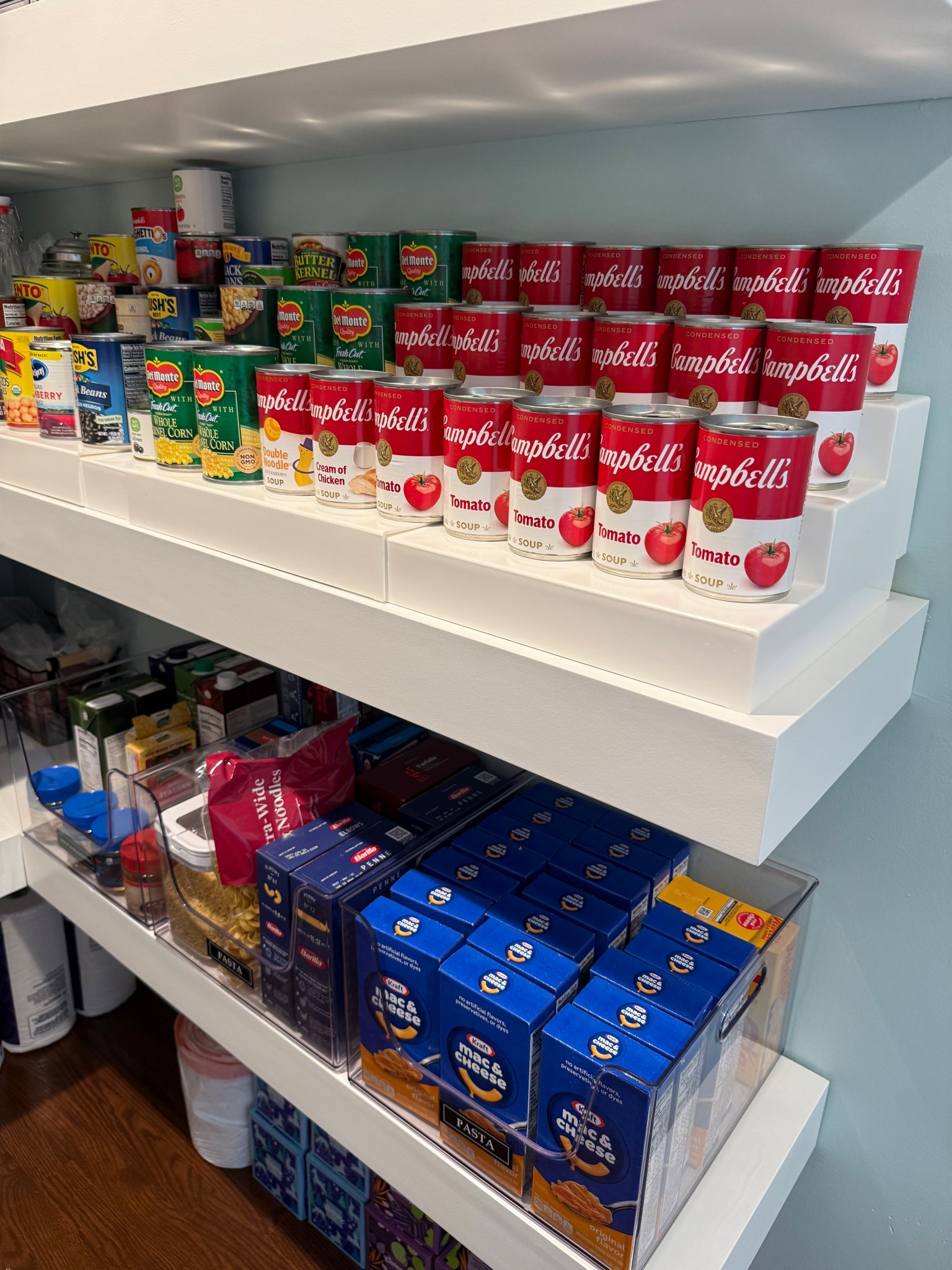 Can risers are my favorite for pantry organizing! 
