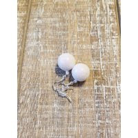 Glittery Snowball Christmas Earrings, Holiday Jewelry | Etsy (US)