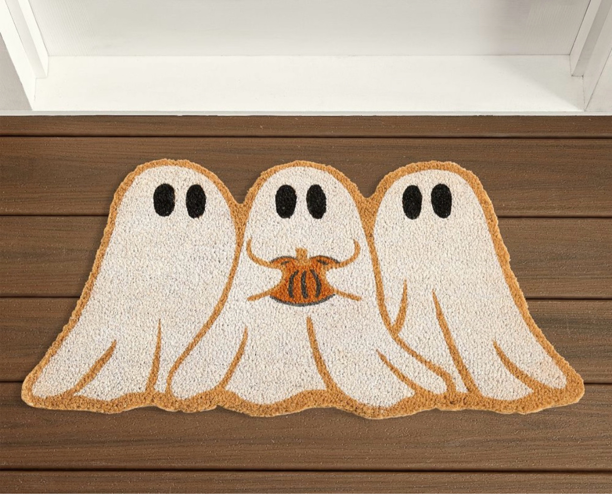 ghost holding pumpkin doormat, entrance door mat, halloween rug

#LTKFindsUnder50 #LTKSeasonal #LTKHome