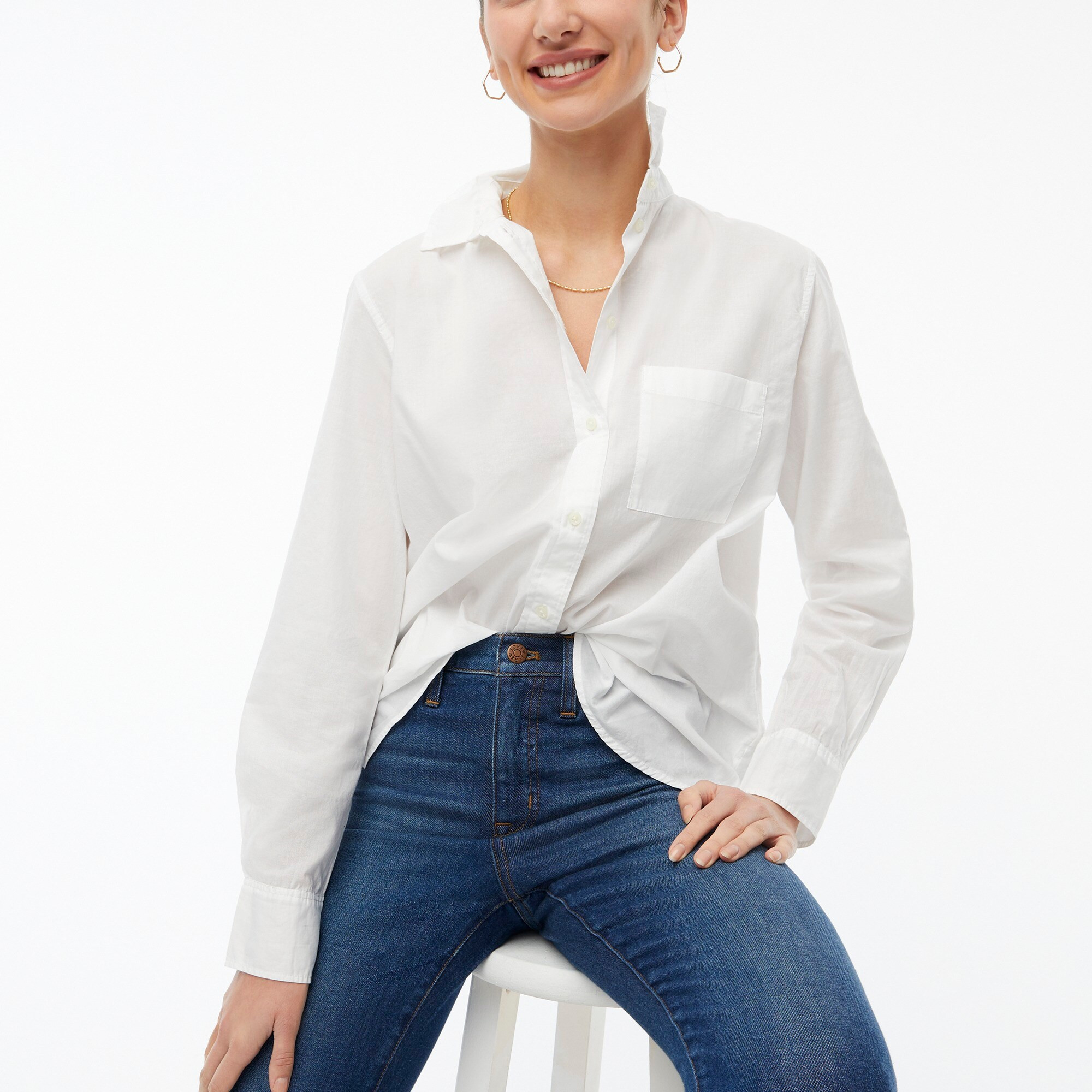 High-low relaxed button-up topItem AY487 
 Reviews
 
 
 
 
 
7 Reviews 
 
 |
 
 
Write a Review 
... | J.Crew Factory