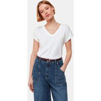 Whistles Willa Pure Cotton V-Neck T-Shirt White | Marks & Spencer (UK)