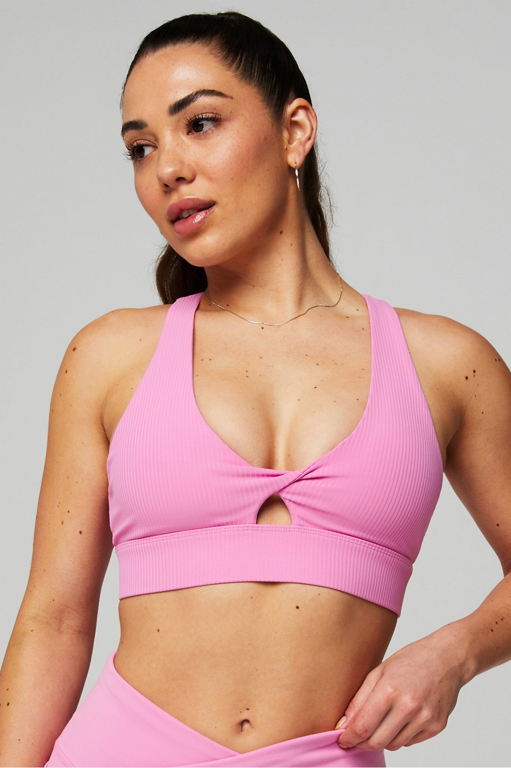 Oasis Rib Twist Medium Impact Sports Bra | Fabletics - North America