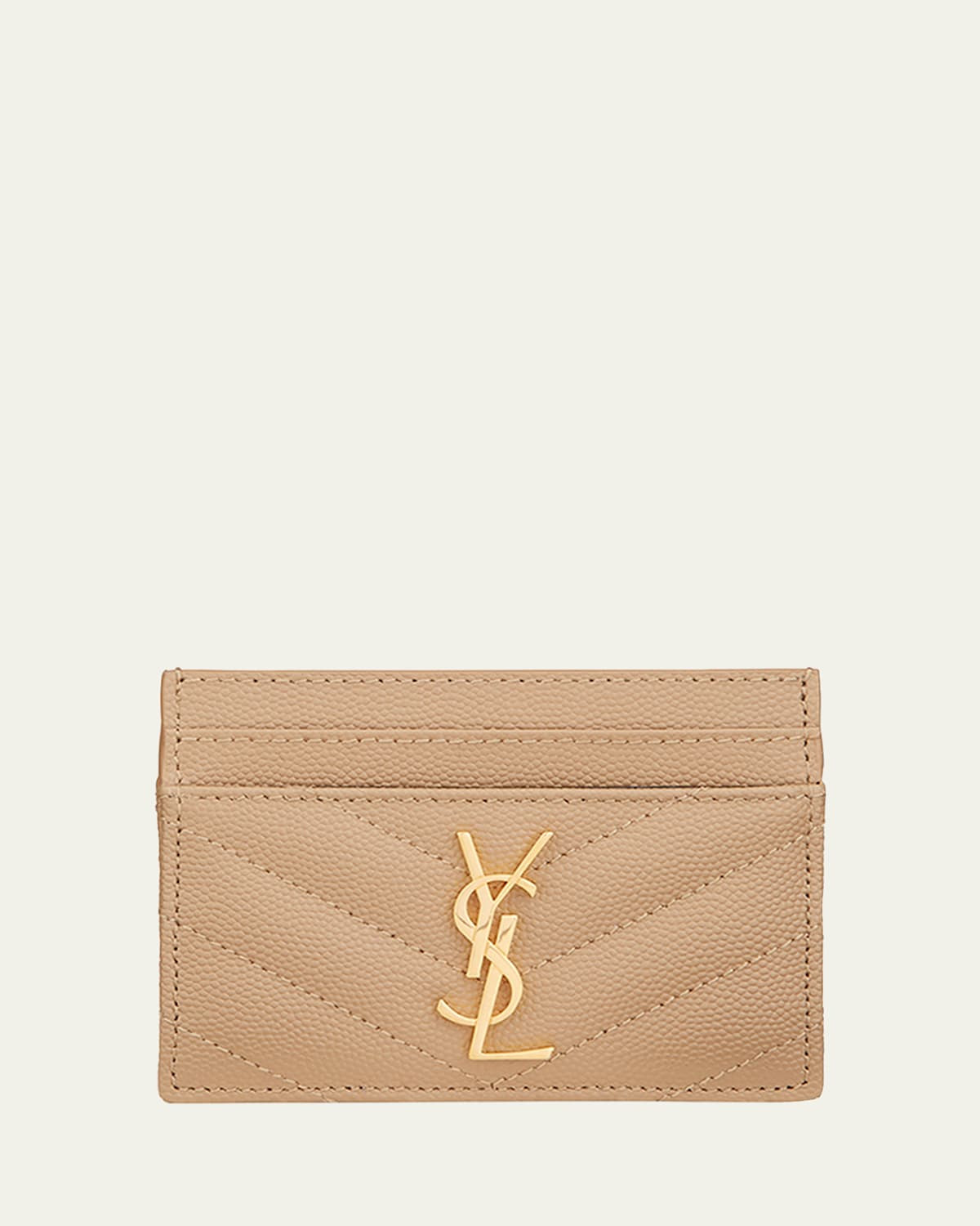 YSL Monogram Card Case in Grained Leather | Bergdorf Goodman