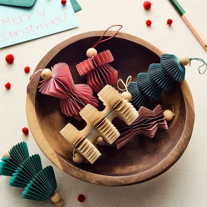 Scandi Accordion Paper Ornaments (Set of 6) | West Elm (US)