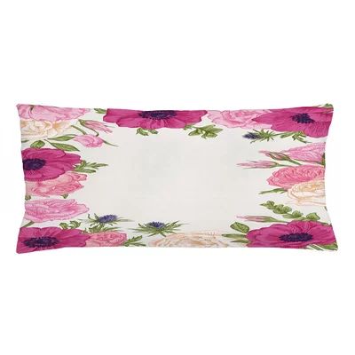 Anemone Flower Indoor/Outdoor Floral Lumbar Pillow Cover East Urban Home Size: 16" x 36", Color: Pin | Wayfair North America