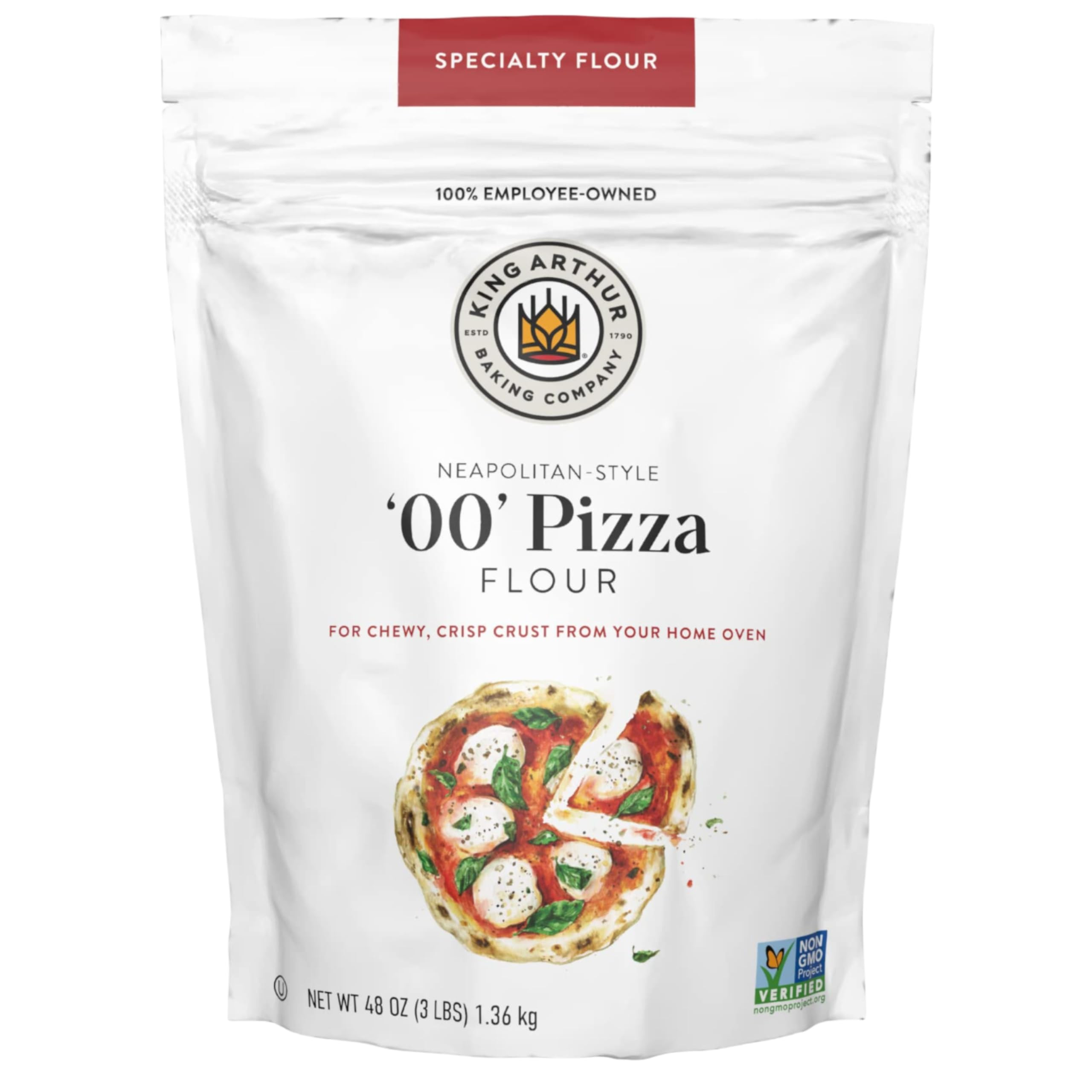 King Arthur 00 Pizza Flour, Non-GMO Project Verified, 100% American Grown Wheat, 3 lb Bag | Amazon (US)