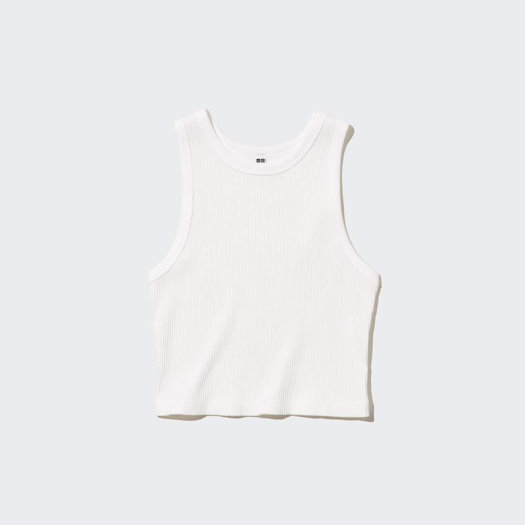 RIBBED RACER BACK CROPPED FIT VEST TOP | UNIQLO (UK)