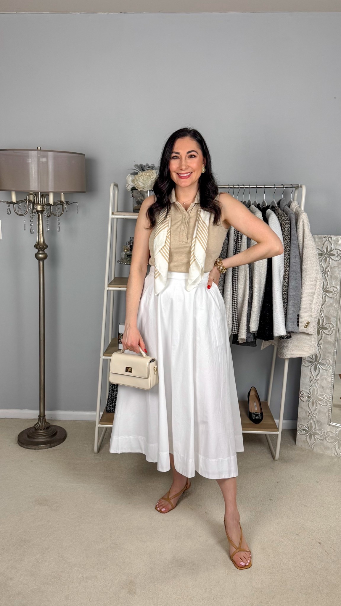 Classy spring outfit 🤎🤍

Light tan sleeveless collared top 
White midi skirt size 4, fits big 50% off
Tan heeled sandals size 6.5, sized down half size 

Brunch outfit 
Weekend outfit 



#LTKSaleAlert #LTKSeasonal
