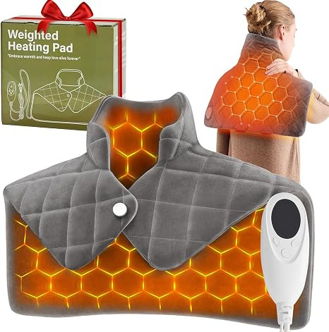Weighted Heating Pad for Neck Shoulders and Back, Mothers Day Gifts for Mom Wife Grandma, Birthda... | Amazon (US)