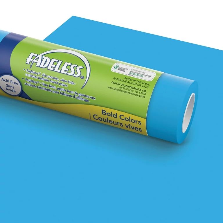 Fadeless® Art Paper, 48” x 50 ft, Roll, Brite Blue, Easy-to-Fold | Walmart (US)