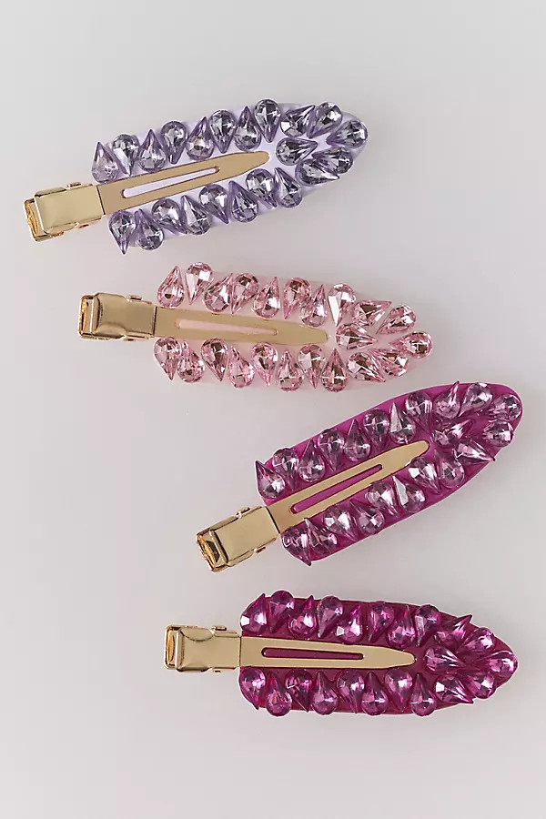 Jeweled Crease-Free Hair Clips, Set of 4 | Anthropologie (US)