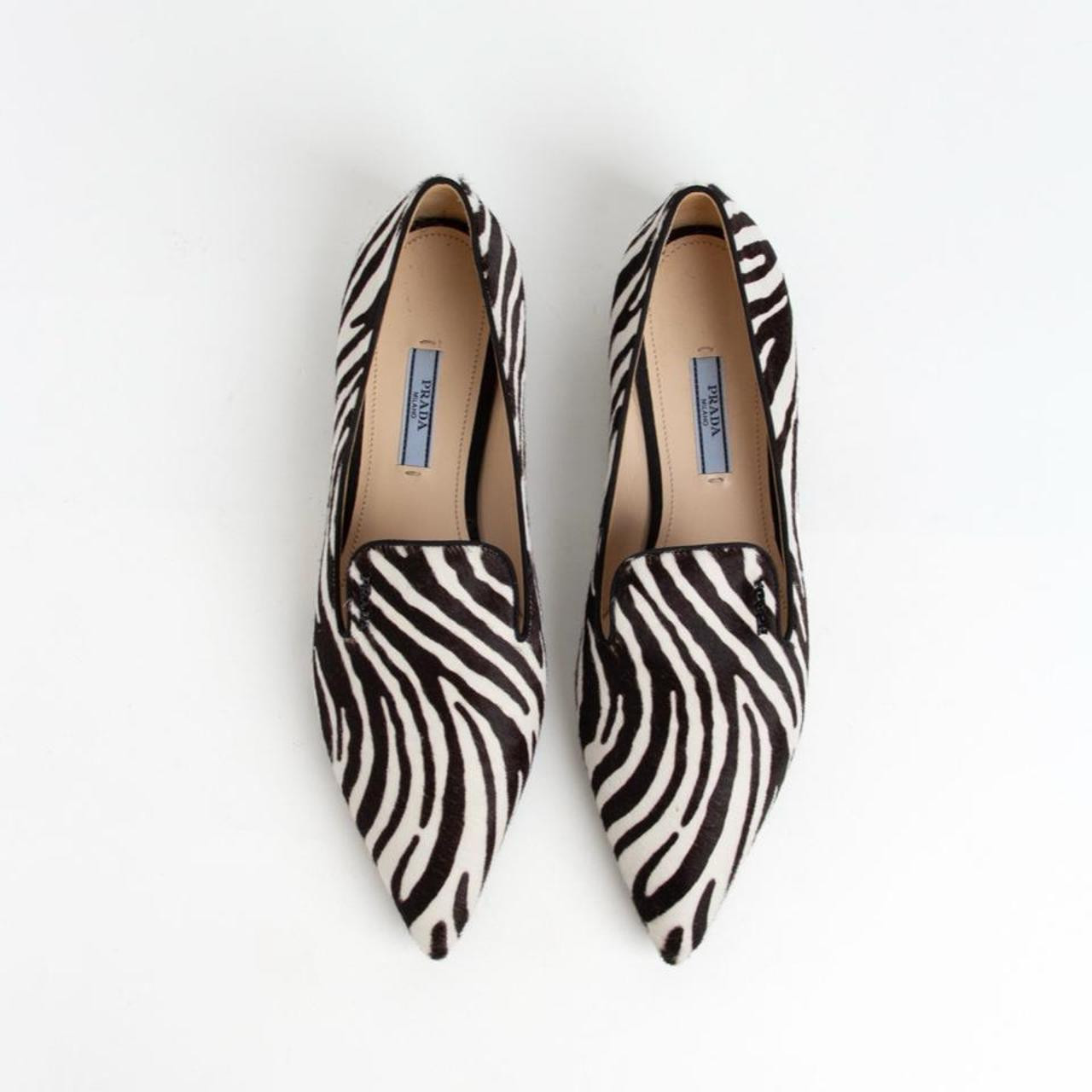 Prada Women's Loafers - White/Brown | Depop US