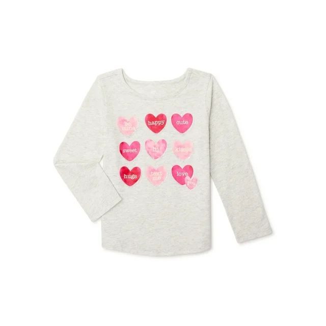 Way To Celebrate Baby & Toddlers Valentine's Day Long Sleeve T-Shirt, Sizes 12M-5T | Walmart (US)