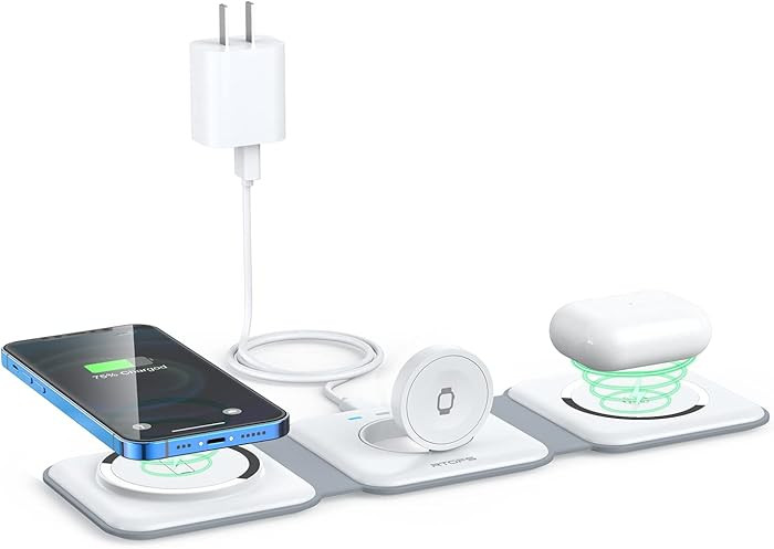 RTOPS Wireless Charger 3 in 1, Magnetic Travel Wireless Charging Station Multiple Devices | Amazon (US)