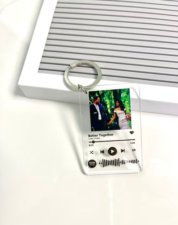 Spotify Keychain with Photo UV Printed on acrylic. Not Vinyl. Custom Song Keychain w/ scannable S... | Etsy (US)