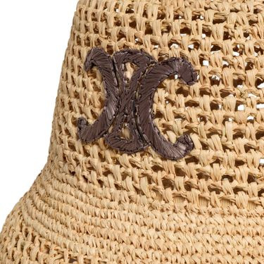 Triomphe bucket hat in raffia | 24S US